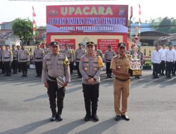 Kapolresta Deli Serdang Pimpin Upacara Kenaikan Pangkat Pengabdian Serta berikan Reward Juara 2 Lomba Satkamling.