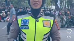 Satlantas Polrestabes Medan Kawal Aksi Buruh di Depan Kantor DPRD Sumut
